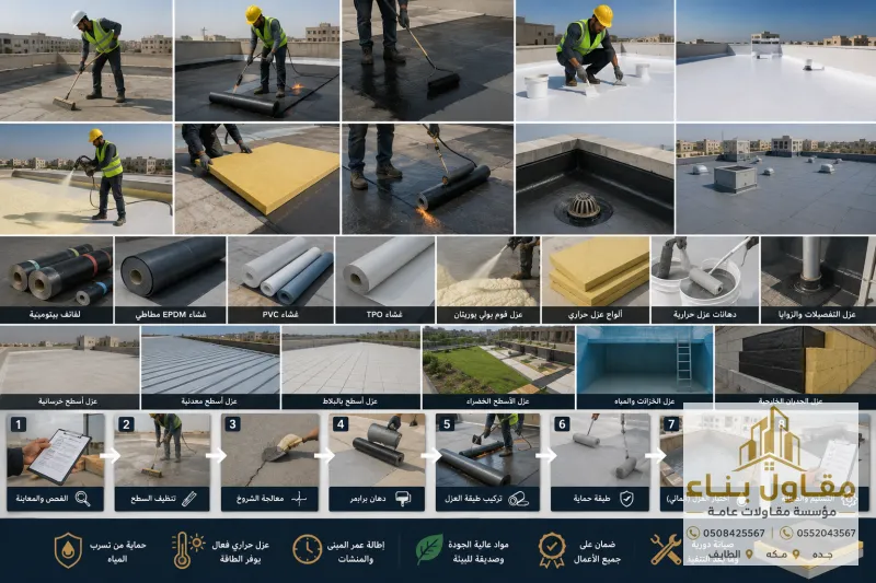 دليل شامل لعمليات عزل أسطح وعزل مائي وحراري
