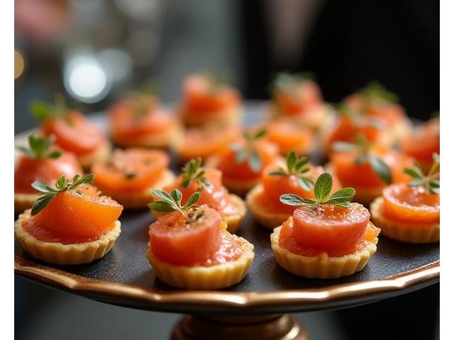 Assortiment de canapés gastronomiques sur plateau